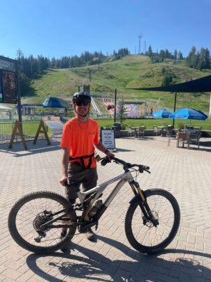 Ethan at a mountain bike park 