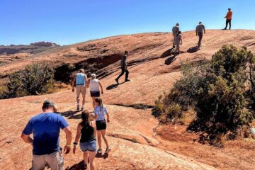 Headed to a viewpoint on Hell's Revenge