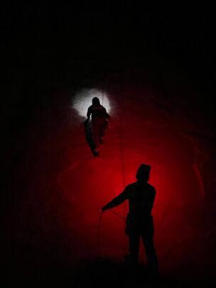 Ethan rock climbing on Wall Street 