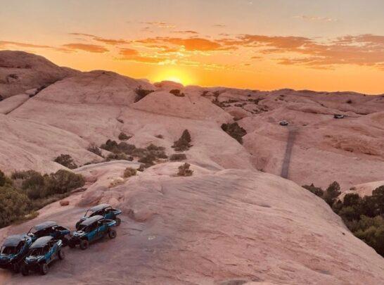 Hell's Revenge trail at sunset