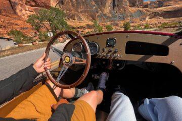 The luxurious cockpit of the three wheel Vanderhall